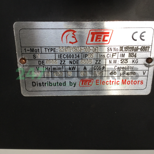 2.241TPCB34-100-DEL Tec Electric Motors Image 4