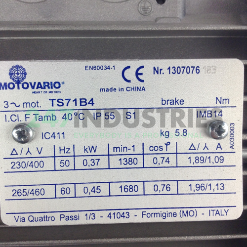 TS71B4 Motovario Image 2