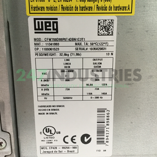 CFW700D88P0T4DBN1C3Y1 WEG Image 4
