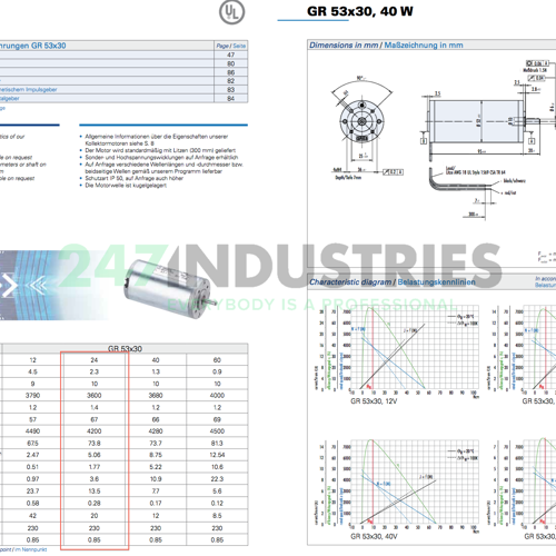 GR53X30/PLG52-288/220 Dunkermotoren Image 4