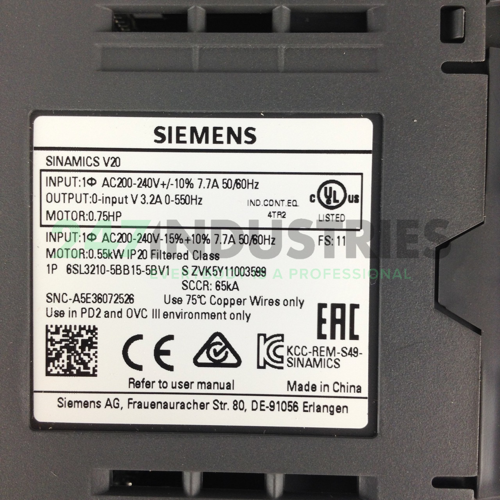6SL3210-5BB15-5BV1 Siemens Image 2