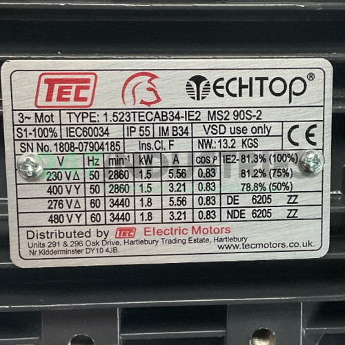 MS290S-2-B3 TechTop Motor Image 4