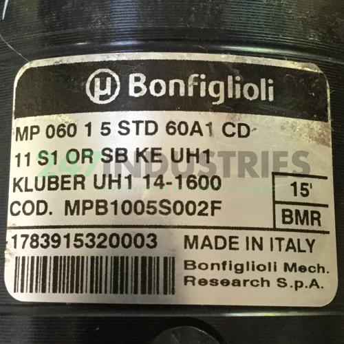 MP060 1 5 STD 60A1 CD 11 S1 OR SB KE UH1 Bonfiglioli Image 4