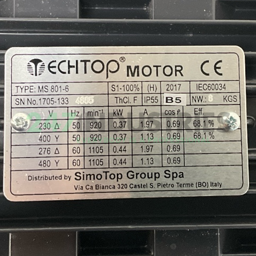MS801-6-B5 TechTop Motor Image 4
