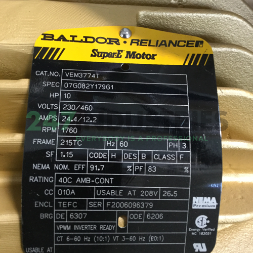 VEM3774T Baldor Image 4