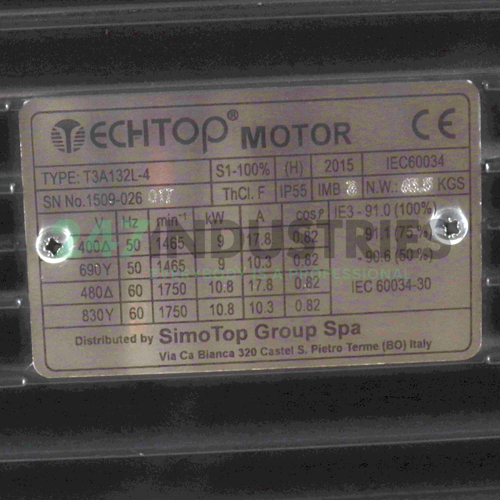 T3A132L-4-B3 TechTop Motor Image 4