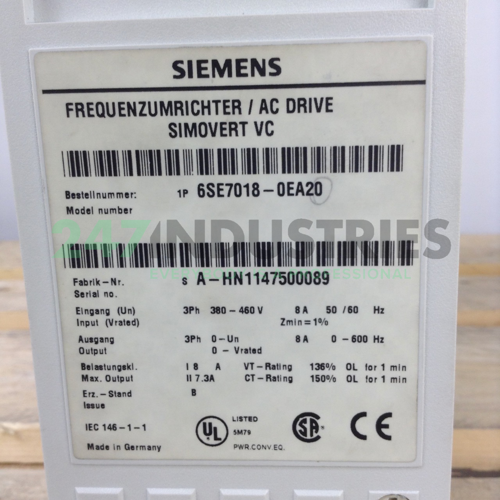 6SE7018-0EA20 Siemens Image 2