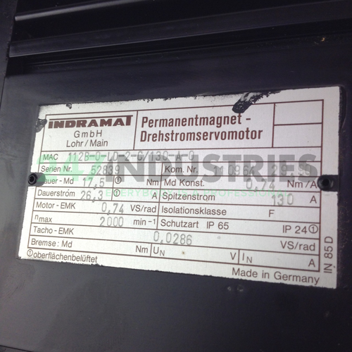 MAC112B-0-LD-2-C/130- Indramat Image 2