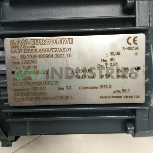 SA37DR63L4/BR/TF/ASD1-I31 SEW-EURODRIVE Image 4