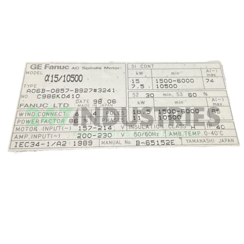 A06B-0857-B927/3241 Fanuc Image 4