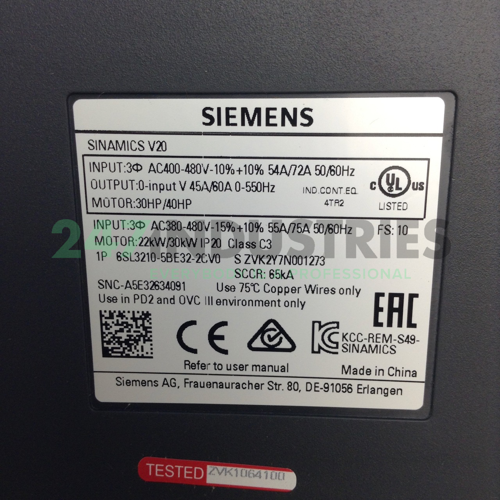 6SL3210-5BE32-2CV0 Siemens Image 2