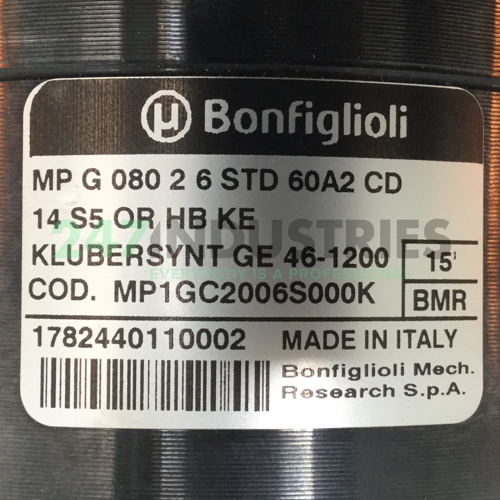 MP G 080 2 6 STD 60A2 CD 14 S5 OR HB KE Bonfiglioli Image 4