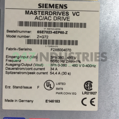 6SE7023-4EP60-Z G72 Siemens Image 4