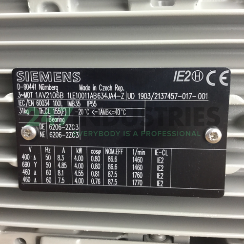 1LE1001-1AB63-4JA4-Z Siemens Image 2