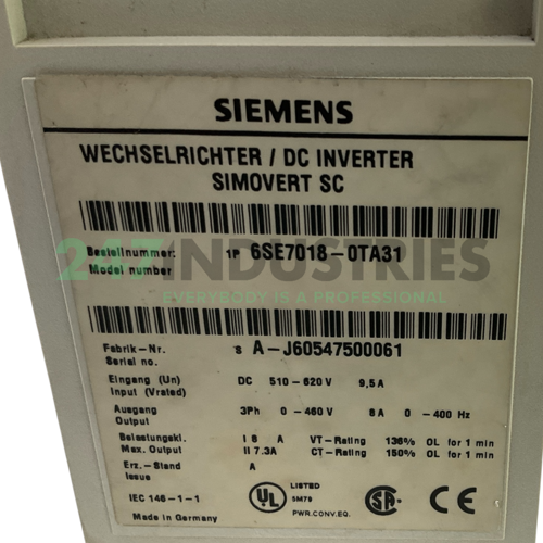 6SE7018-0TA31 Siemens Image 6