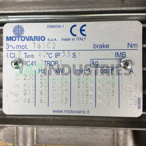 T63C2B14 Motovario Image 2