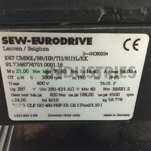 K67CM90L/BR/HR/TH/RH1L/KK SEW-EURODRIVE Image 4