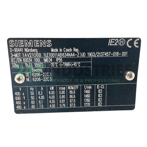 1LE1001-1AB63-4NA4-Z Siemens Image 4